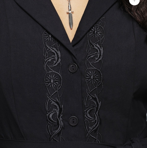 Disturbia - Letavia Embroidered Mini Shirt Dress - 6 - Picture 3 of 7